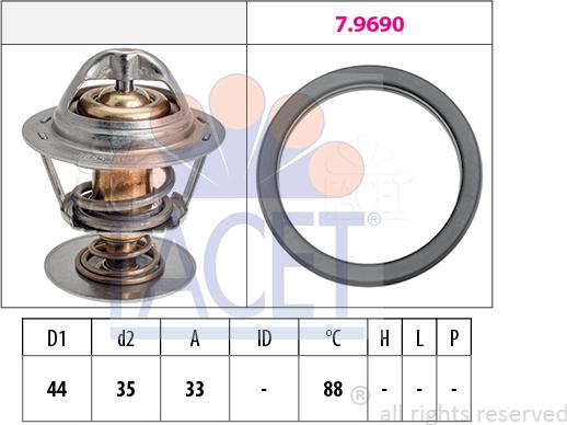 FACET 7.8685 - Termostats, Dzesēšanas šķidrums ps1.lv