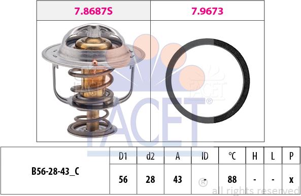 FACET 7.8688 - Termostats, Dzesēšanas šķidrums ps1.lv