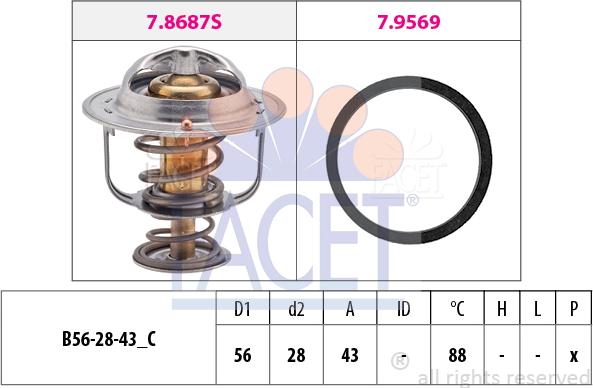 FACET 7.8687 - Termostats, Dzesēšanas šķidrums ps1.lv