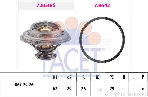 FACET 7.8638 - Termostats, Dzesēšanas šķidrums ps1.lv