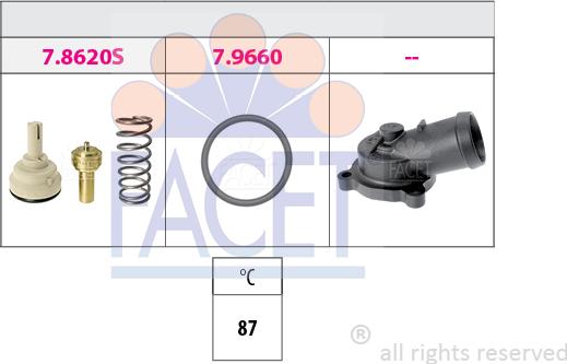 FACET 7.8621K - Termostats, Dzesēšanas šķidrums ps1.lv