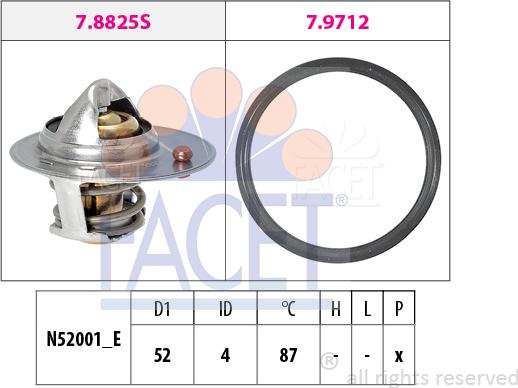 FACET 7.8850 - Termostats, Dzesēšanas šķidrums ps1.lv