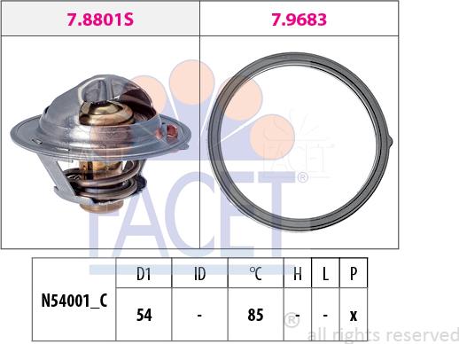 FACET 7.8803 - Termostats, Dzesēšanas šķidrums ps1.lv