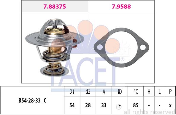 FACET 7.8837 - Termostats, Dzesēšanas šķidrums ps1.lv