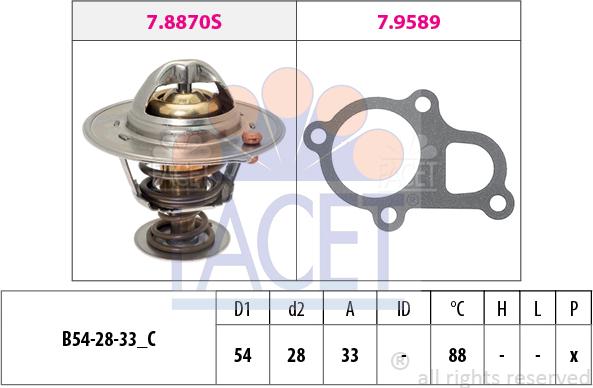 FACET 7.8870 - Termostats, Dzesēšanas šķidrums ps1.lv