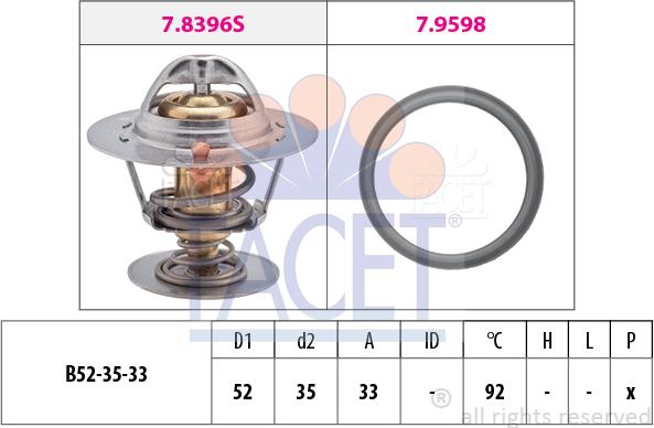 FACET 7.8396 - Termostats, Dzesēšanas šķidrums ps1.lv