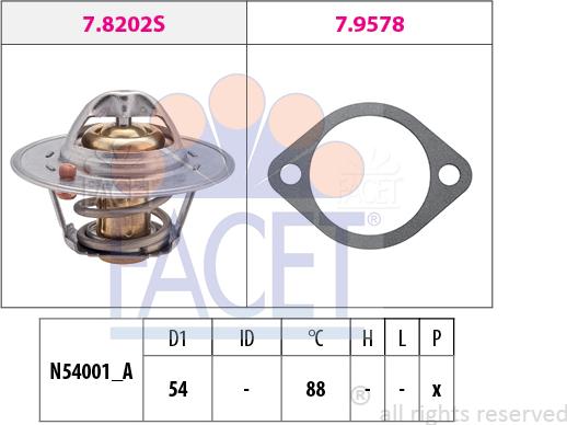 FACET 7.8358 - Termostats, Dzesēšanas šķidrums ps1.lv