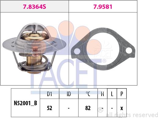 FACET 7.8364 - Termostats, Dzesēšanas šķidrums ps1.lv