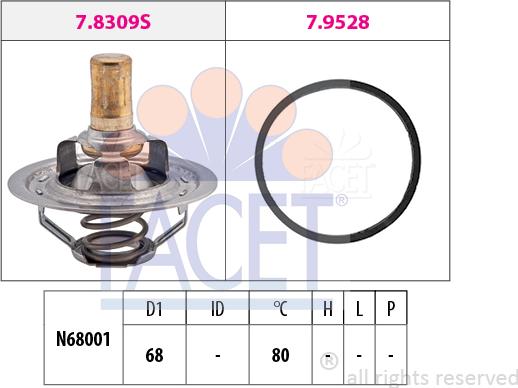 FACET 7.8309 - Termostats, Dzesēšanas šķidrums ps1.lv