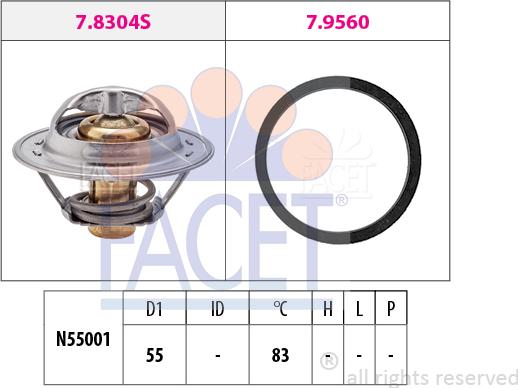 FACET 7.8304 - Termostats, Dzesēšanas šķidrums ps1.lv