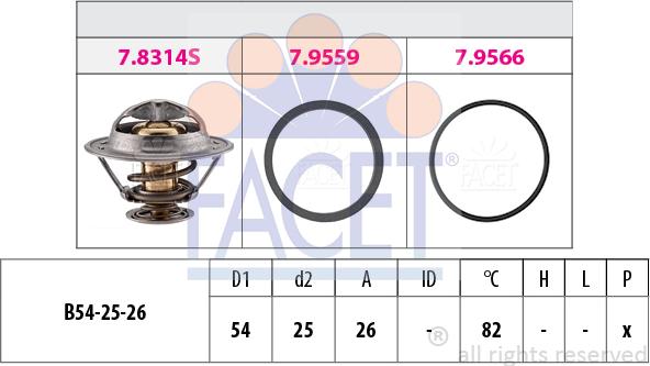 FACET 7.8314 - Termostats, Dzesēšanas šķidrums ps1.lv