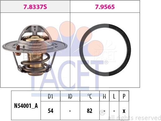 FACET 7.8334 - Termostats, Dzesēšanas šķidrums ps1.lv