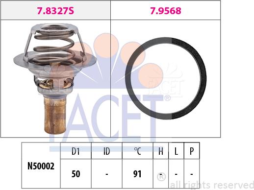 FACET 7.8327 - Termostats, Dzesēšanas šķidrums ps1.lv