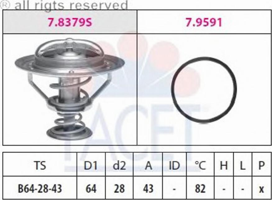 FACET 78379 - Termostats, Dzesēšanas šķidrums ps1.lv