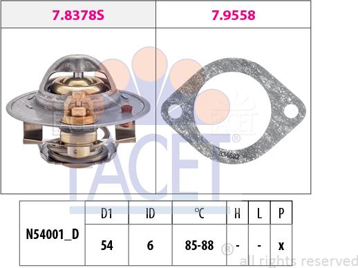 FACET 7.8378 - Termostats, Dzesēšanas šķidrums ps1.lv