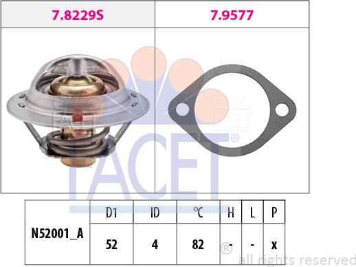 FACET 7.8244 - Termostats, Dzesēšanas šķidrums ps1.lv