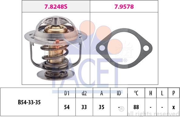 FACET 7.8248 - Termostats, Dzesēšanas šķidrums ps1.lv