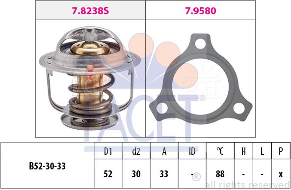 FACET 7.8238 - Termostats, Dzesēšanas šķidrums ps1.lv