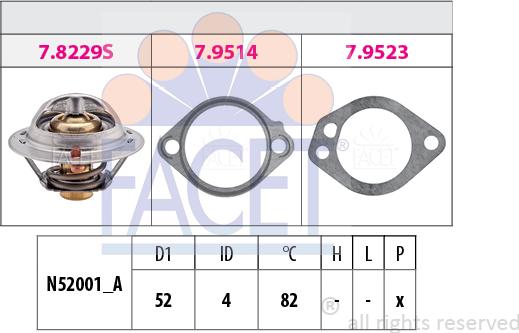 FACET 7.8229 - Termostats, Dzesēšanas šķidrums ps1.lv