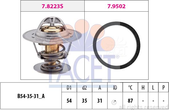 FACET 7.8278 - Termostats, Dzesēšanas šķidrums ps1.lv