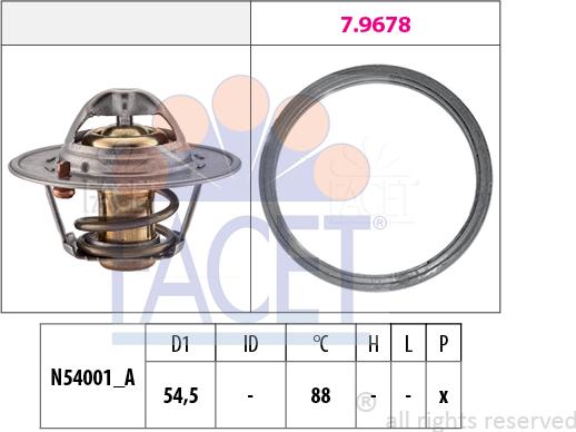 FACET 7.8787 - Termostats, Dzesēšanas šķidrums ps1.lv