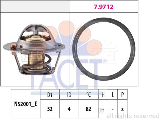 FACET 7.8725 - Termostats, Dzesēšanas šķidrums ps1.lv