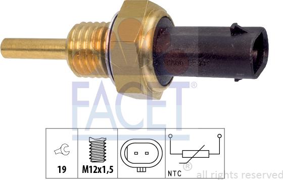 FACET 7.3407 - Devējs, Dzesēšanas šķidruma temperatūra ps1.lv