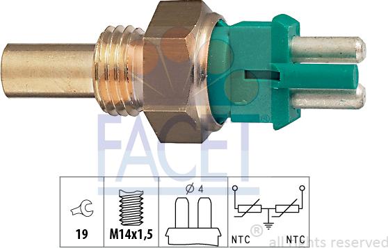 FACET 7.3140 - Devējs, Dzesēšanas šķidruma temperatūra ps1.lv