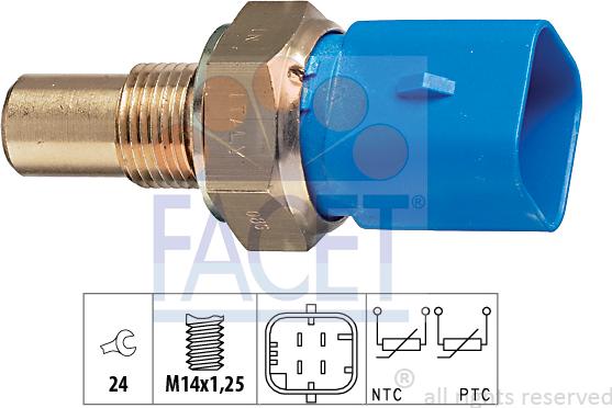 FACET 7.3320 - Devējs, Dzesēšanas šķidruma temperatūra ps1.lv