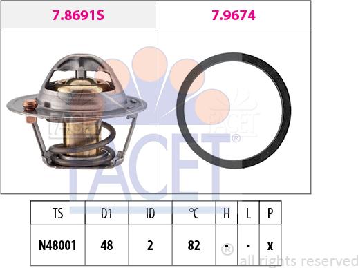 FACET 7.7999 - Termostats, Dzesēšanas šķidrums ps1.lv