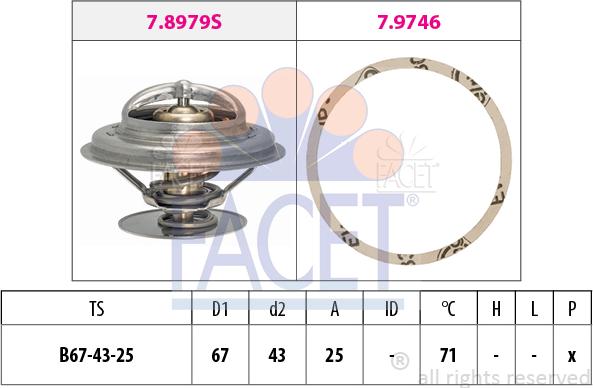 FACET 7.7942 - Termostats, Dzesēšanas šķidrums ps1.lv