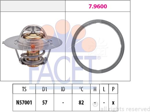 FACET 7.7938 - Termostats, Dzesēšanas šķidrums ps1.lv