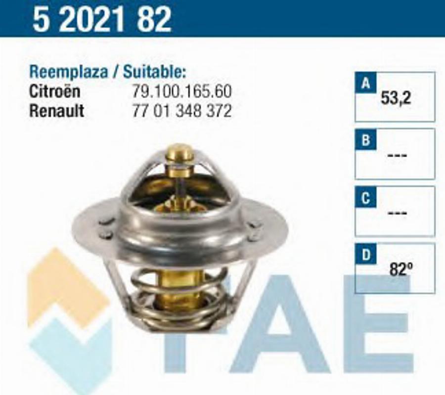 FAE 5202182 - Termostats, Dzesēšanas šķidrums ps1.lv