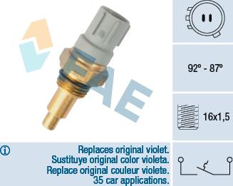 FAE 36390 - Termoslēdzis, Radiatora ventilators ps1.lv