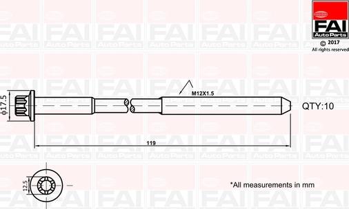 FAI AutoParts B1401 - Cilindru galvas skrūvju komplekts ps1.lv