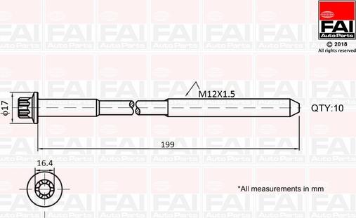 FAI AutoParts B1756 - Cilindru galvas skrūvju komplekts ps1.lv