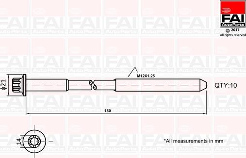FAI AutoParts B2111 - Cilindru galvas skrūvju komplekts ps1.lv