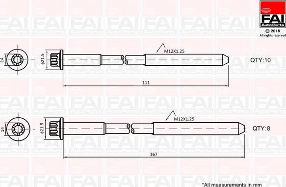 FAI AutoParts B2124 - Cilindru galvas skrūvju komplekts ps1.lv