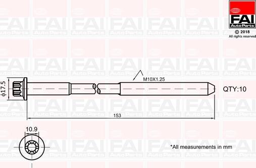 FAI AutoParts B701 - Cilindru galvas skrūvju komplekts ps1.lv