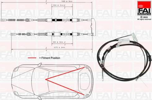 FAI AutoParts FBC0091 - Trose, Stāvbremžu sistēma ps1.lv