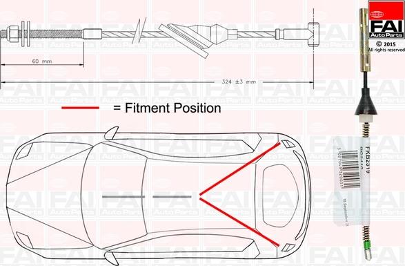 FAI AutoParts FBC0040 - Trose, Stāvbremžu sistēma ps1.lv