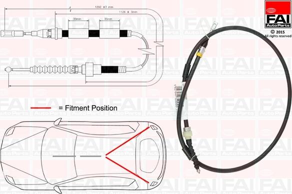 FAI AutoParts FBC0042 - Trose, Stāvbremžu sistēma ps1.lv