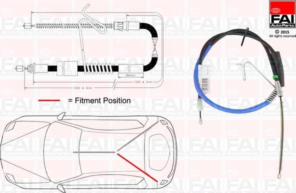 FAI AutoParts FBC0054 - Trose, Stāvbremžu sistēma ps1.lv