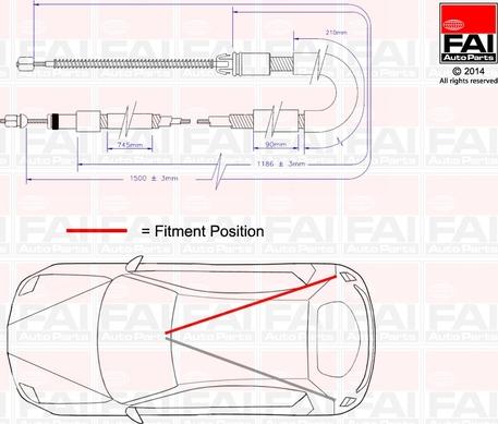 FAI AutoParts FBC0015 - Trose, Stāvbremžu sistēma ps1.lv