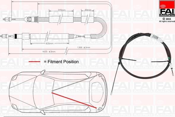 FAI AutoParts FBC0016 - Trose, Stāvbremžu sistēma ps1.lv