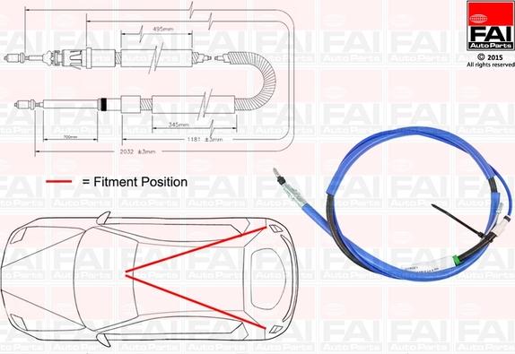 FAI AutoParts FBC0013 - Trose, Stāvbremžu sistēma ps1.lv