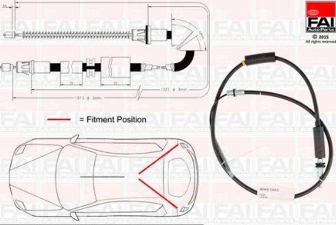 FAI AutoParts FBC0034 - Trose, Stāvbremžu sistēma ps1.lv