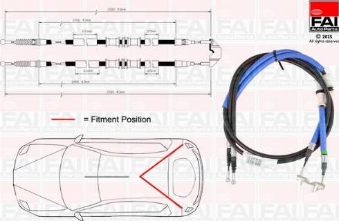 FAI AutoParts FBC0075 - Trose, Stāvbremžu sistēma ps1.lv