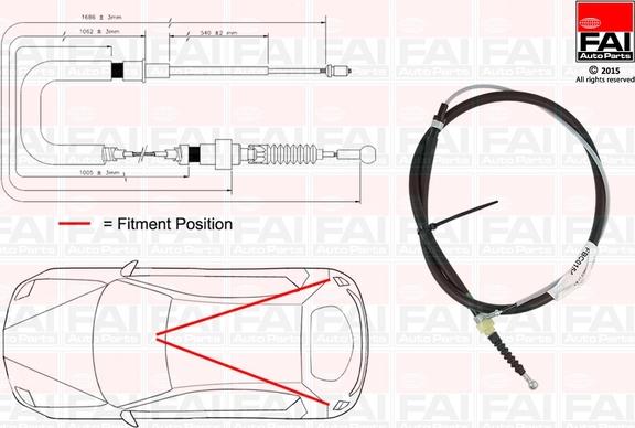 FAI AutoParts FBC0154 - Trose, Stāvbremžu sistēma ps1.lv