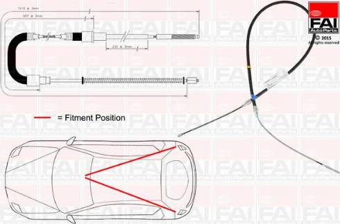 FAI AutoParts FBC0155 - Trose, Stāvbremžu sistēma ps1.lv